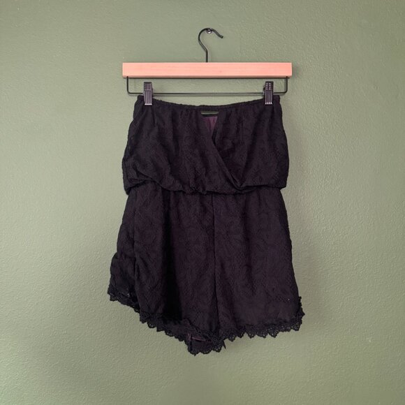 Free People Thalia Lace Black Strapless Romper Size XS - Picture 3 of 5